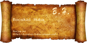 Bocskai Huba névjegykártya